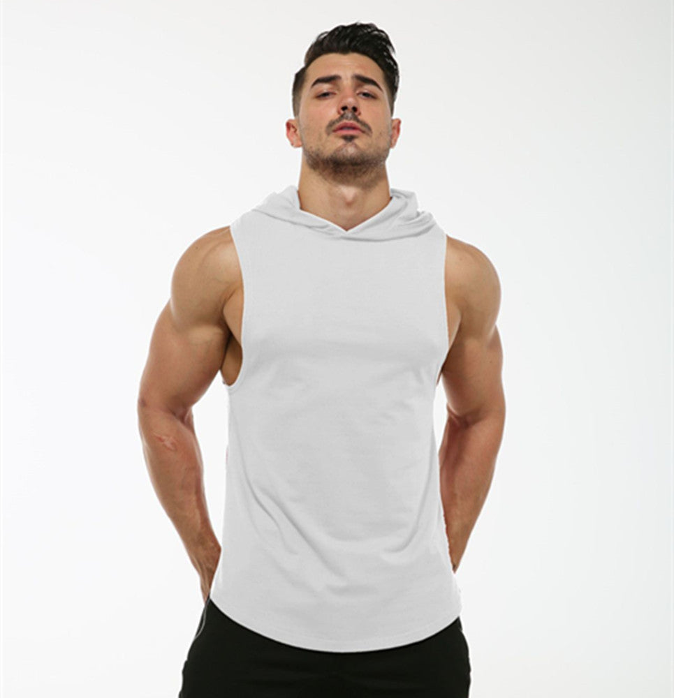 Men's Cotton Hooded Sleeveless Tank Top