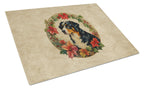 Appenzeller Sennenhund Christmas Flowers Glass Cutting Board