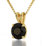 Gold Plated Silver Star of David Necklace Inscribed Psalm 121 Pendant