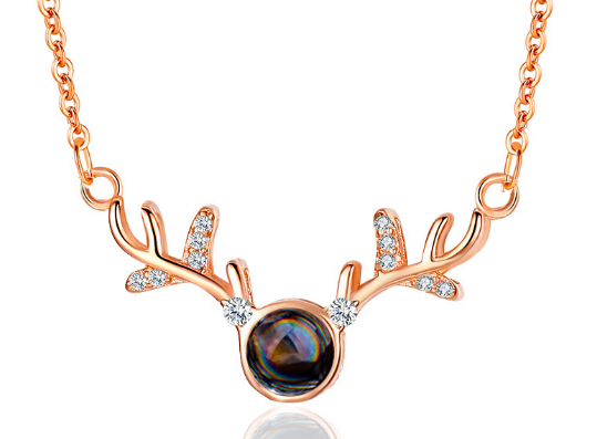 Christmas Birthday Gift, Antler Necklace