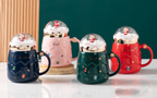 Santa Claus Ceramic Mug with Lid