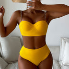2022 New Women's Sexy Black High-Waist Bikini Set