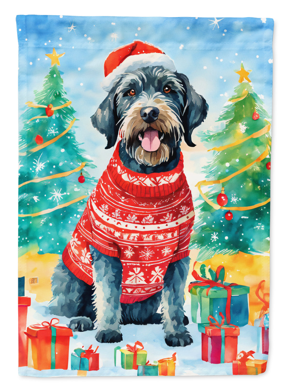 German Wirehaired Pointer Christmas Garden Flag