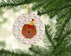 Chow Chow Merry Christmas Ceramic Ornament