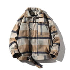 Men's Thick Woolen Plaid Coat - Retro Oversized Jacket