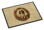 English Toy Spaniel Christmas Flowers Doormat