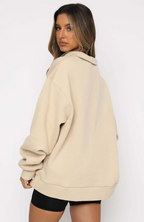 Half-Zip Long Sleeve Pullover Sweatshirt | Streetwear