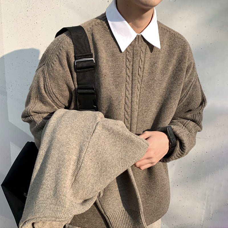 Men's Vintage Japanese Loose Fit Pullover Sweater | Streetwear