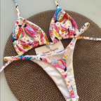 Brazilian Floral Triangle Bikini Set