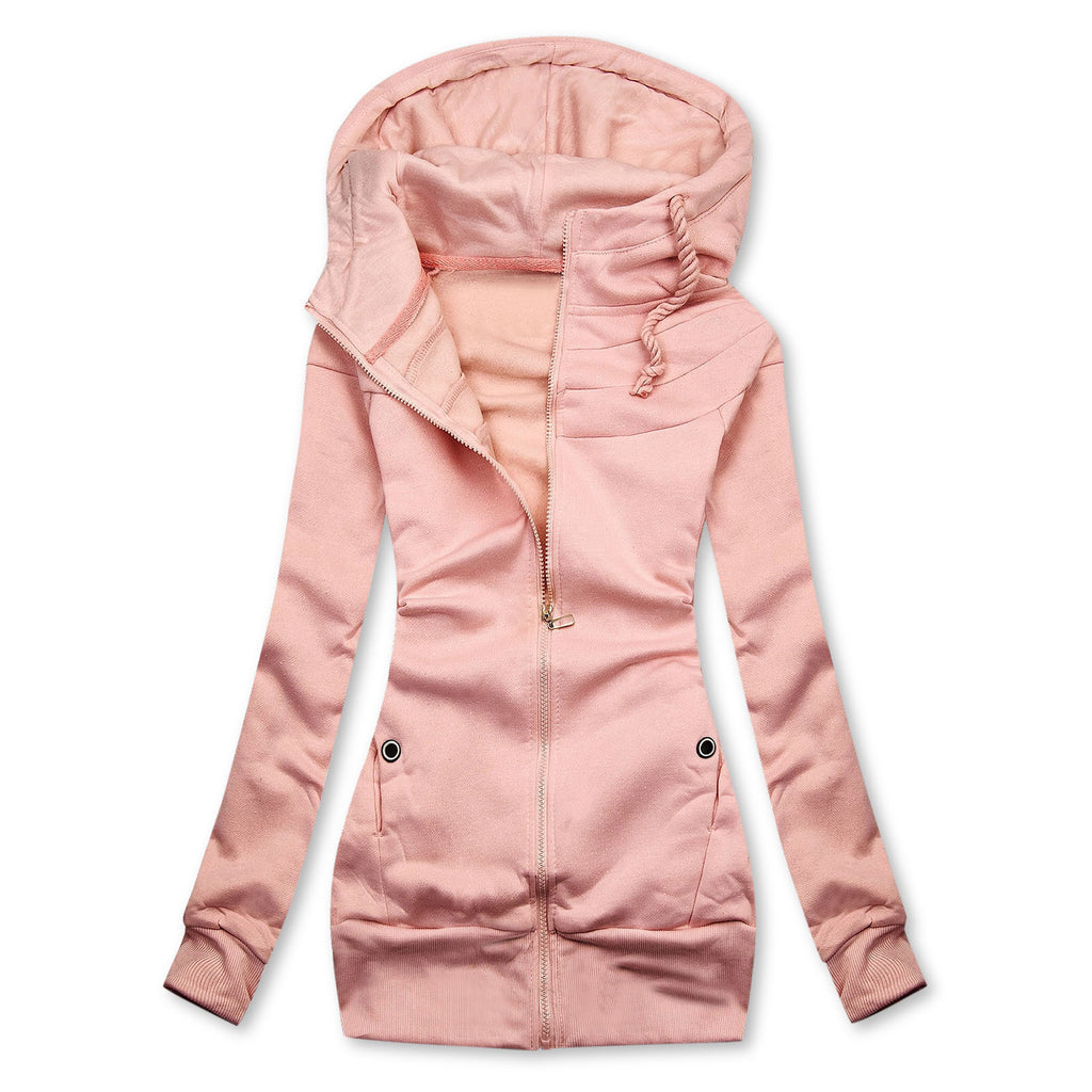 Medium Long Loose Hooded Sweater Coat for Women