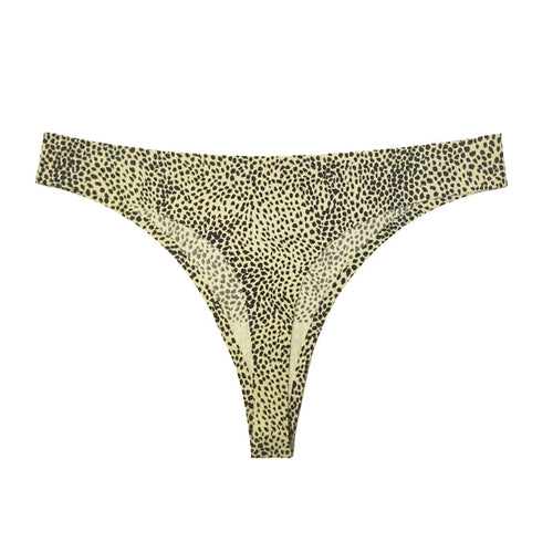 "Women's Sexy Leopard Print Cotton Thong Underwear"