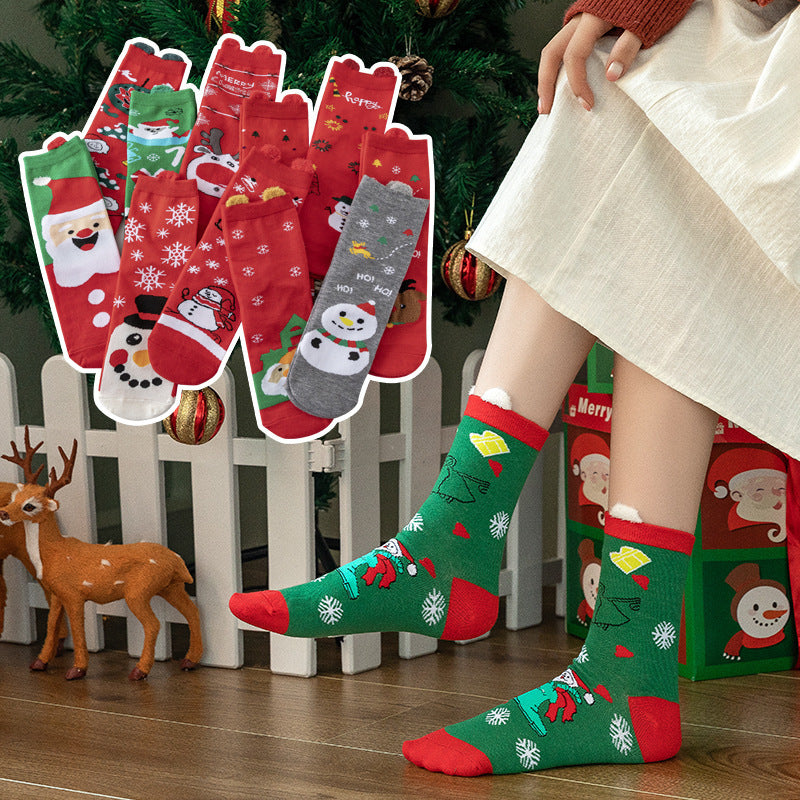 Funny Cartoon Christmas Socks with Stereo Ears for Ladies