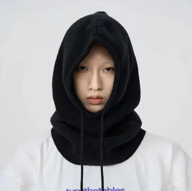Wool Drawstring Pullover Beanie | Streetwear