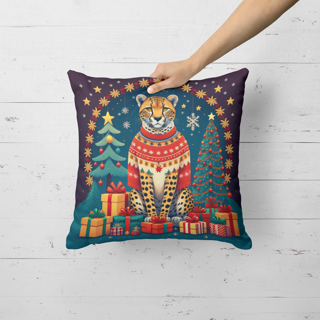 Cheetah Christmas Throw Pillow