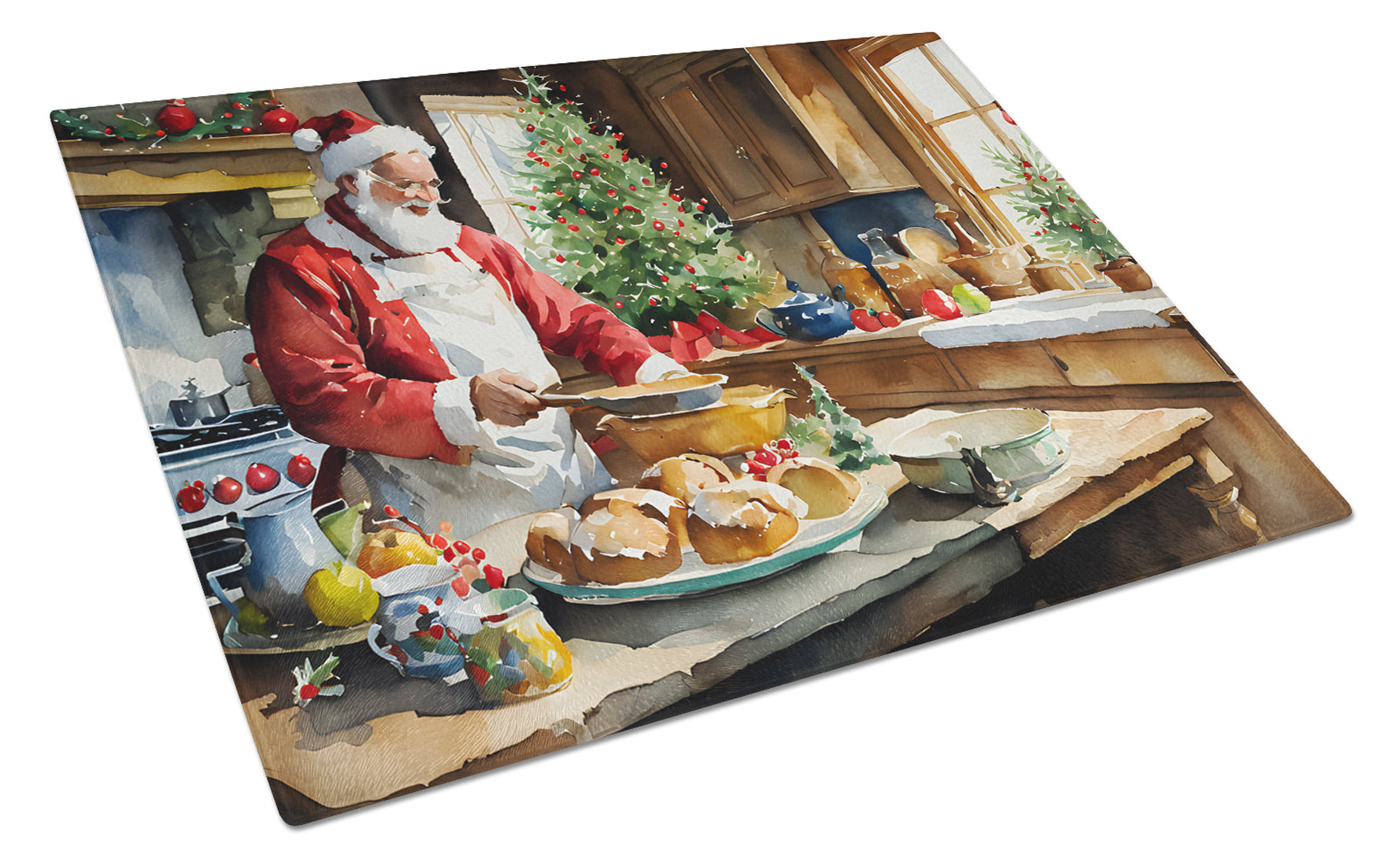 Cookies with Santa Claus Weihnachtsmann Glass Cutting Board