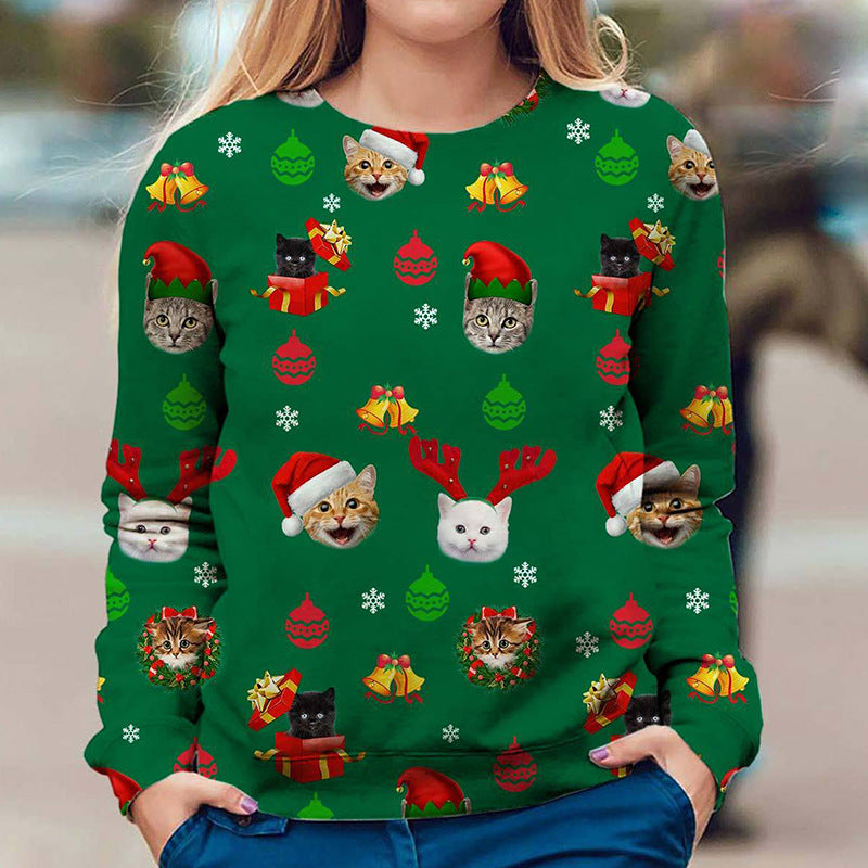 Women's Round Neck Loose Christmas Sweatshirt | Streetwear