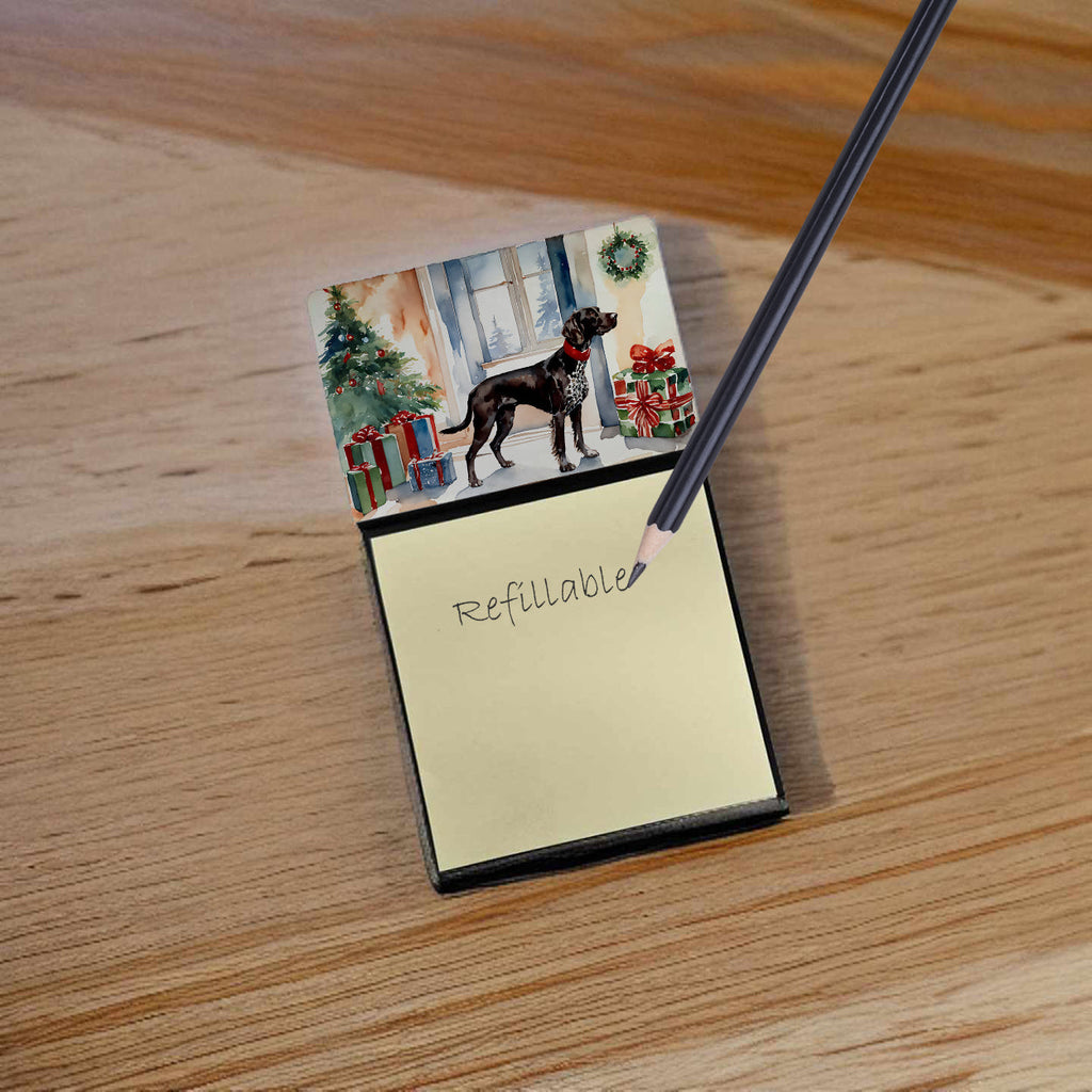 German Shorthaired Pointer Cozy Christmas Sticky Note Holder