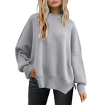 Women's Cozy Knitted Pullover with Side Slit – Chic & Comfortable | Streetwear