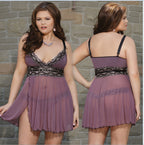 Silver Lace Waist-Cinching Cami Set for Plus Size