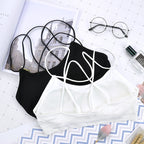Sports Bra with Wrap Design and Underwear Set