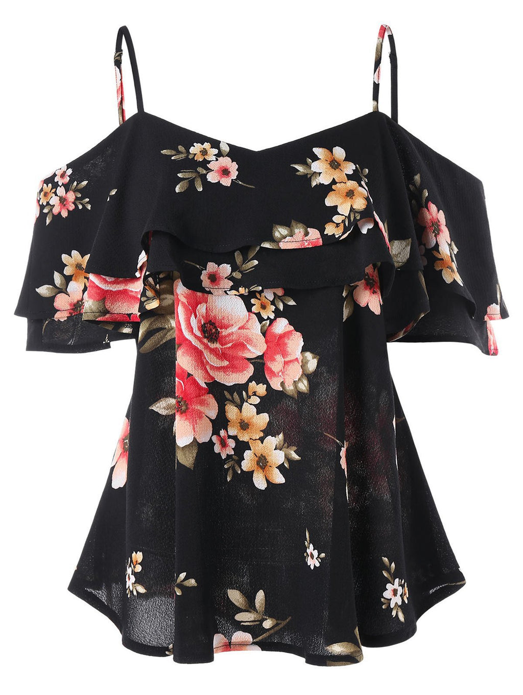 Summer Floral Ruffle Camisole Top for Women