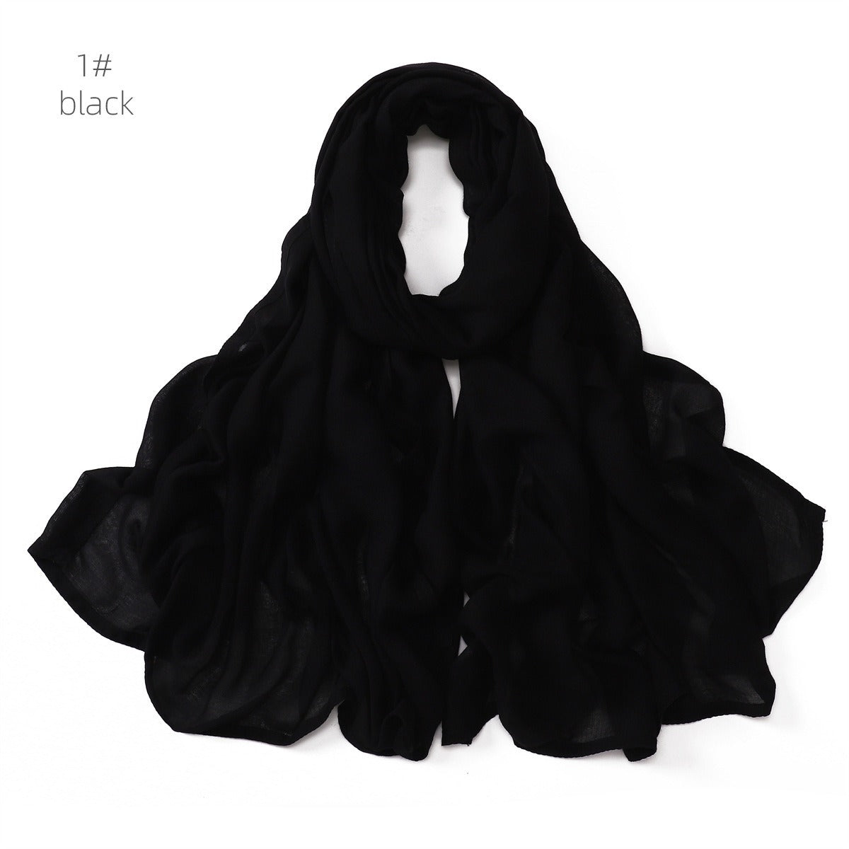 Solid Color Viscose Cotton Scarf for Muslim Women (One)