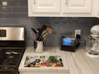 Brussels Griffon Cozy Christmas Glass Cutting Board