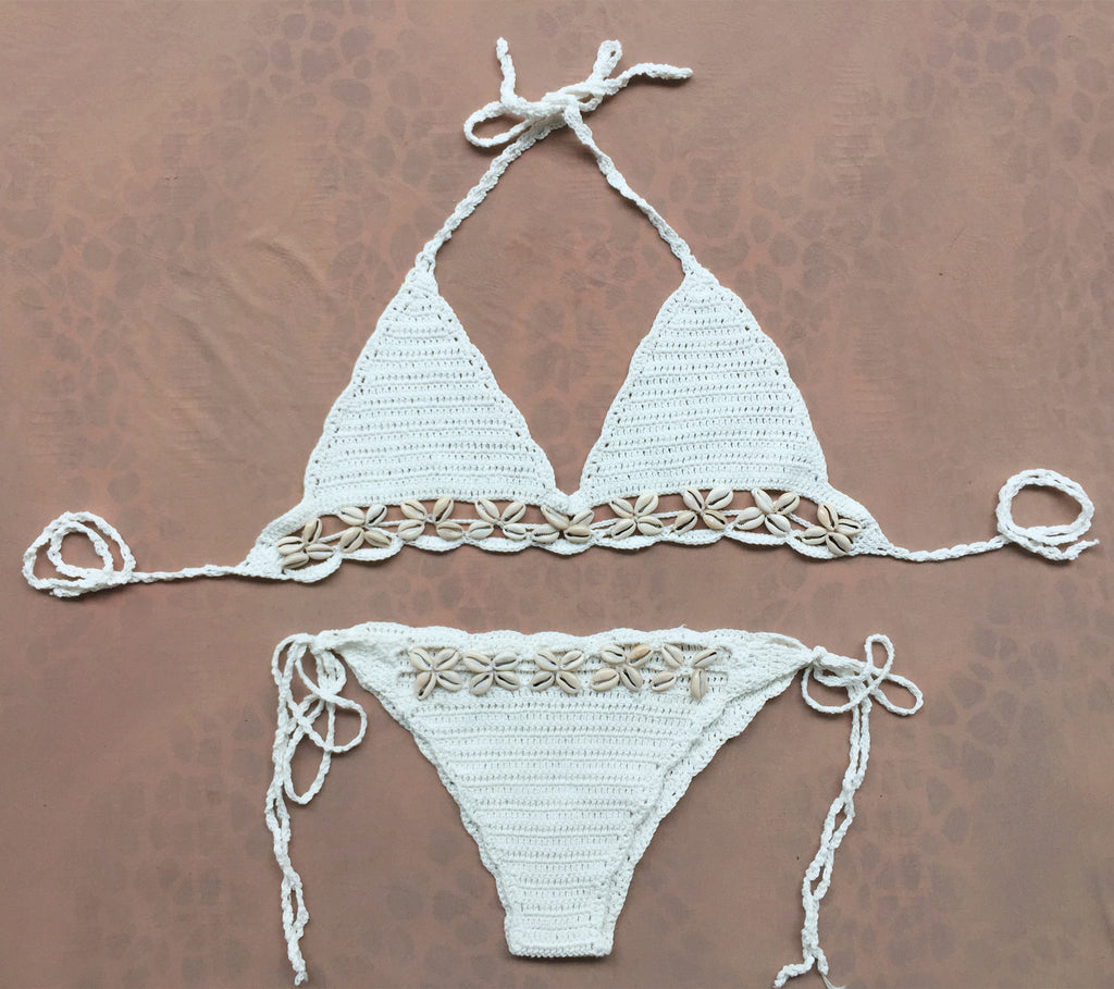 Popular Knitted Swimsuit with Shell Design