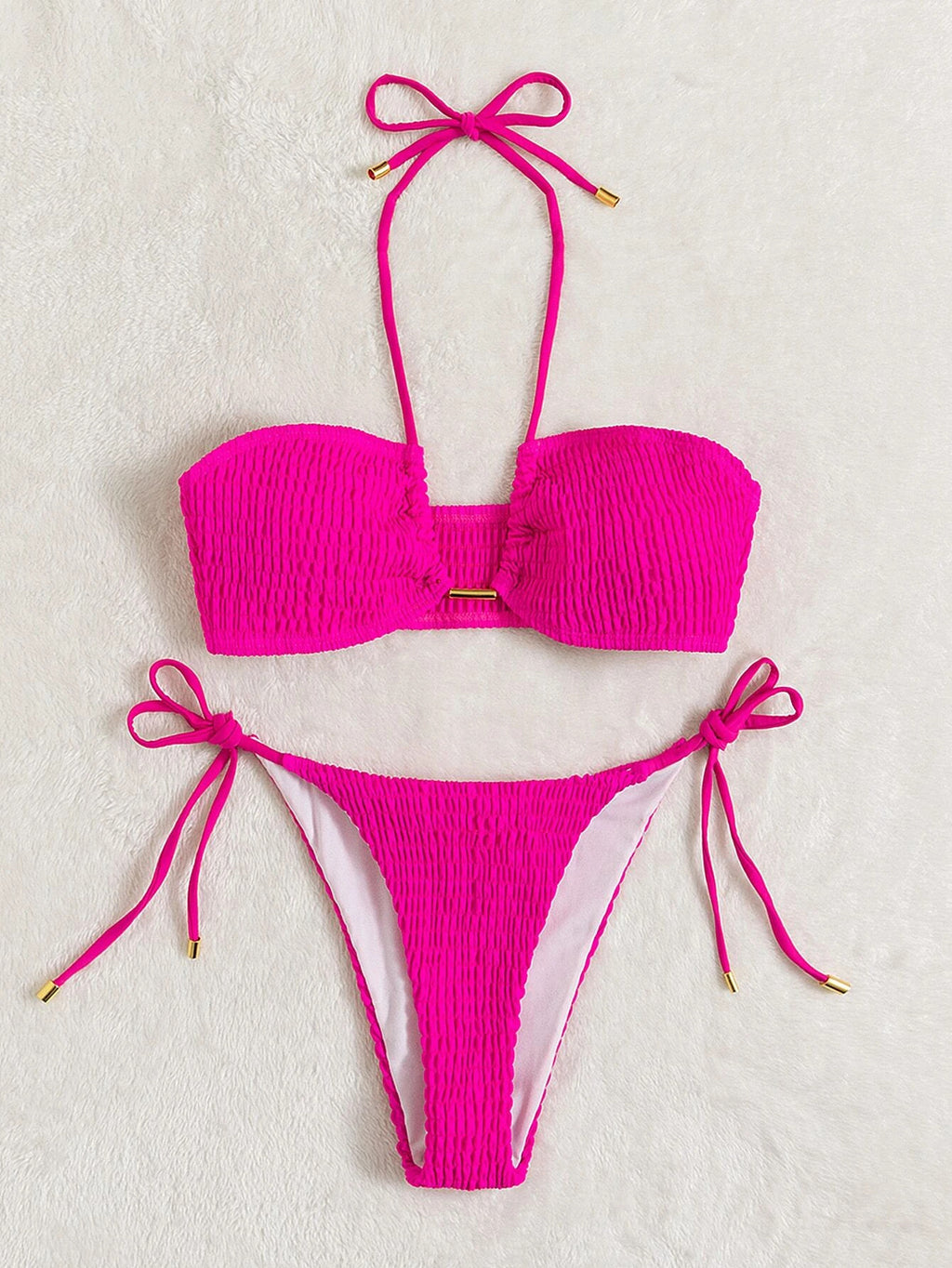 Fashionable Solid Color Women's Bikini Swimwear Set