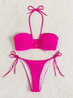 Fashionable Solid Color Women's Bikini Swimwear Set
