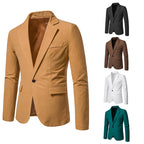 V-neck Suede Single-Button Coat