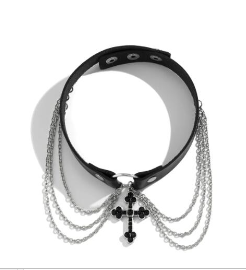 Gothic PU Alloy Cross Necklace