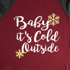 Christmas Print Long Sleeve T-Shirt with Raglan Sleeves | Streetwear
