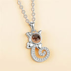 Cat Projection Pendant Necklace