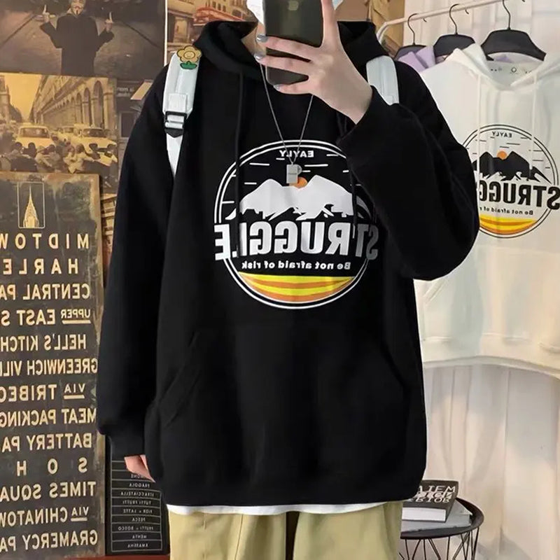 Men's Hooded Sweatshirt with Big Pocket Pullover Top | Streetwear