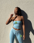 Embroidered Tube Top & Trousers Set