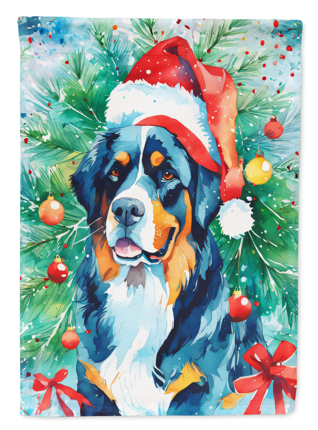 Bernese Mountain Dog Christmas Garden Flag