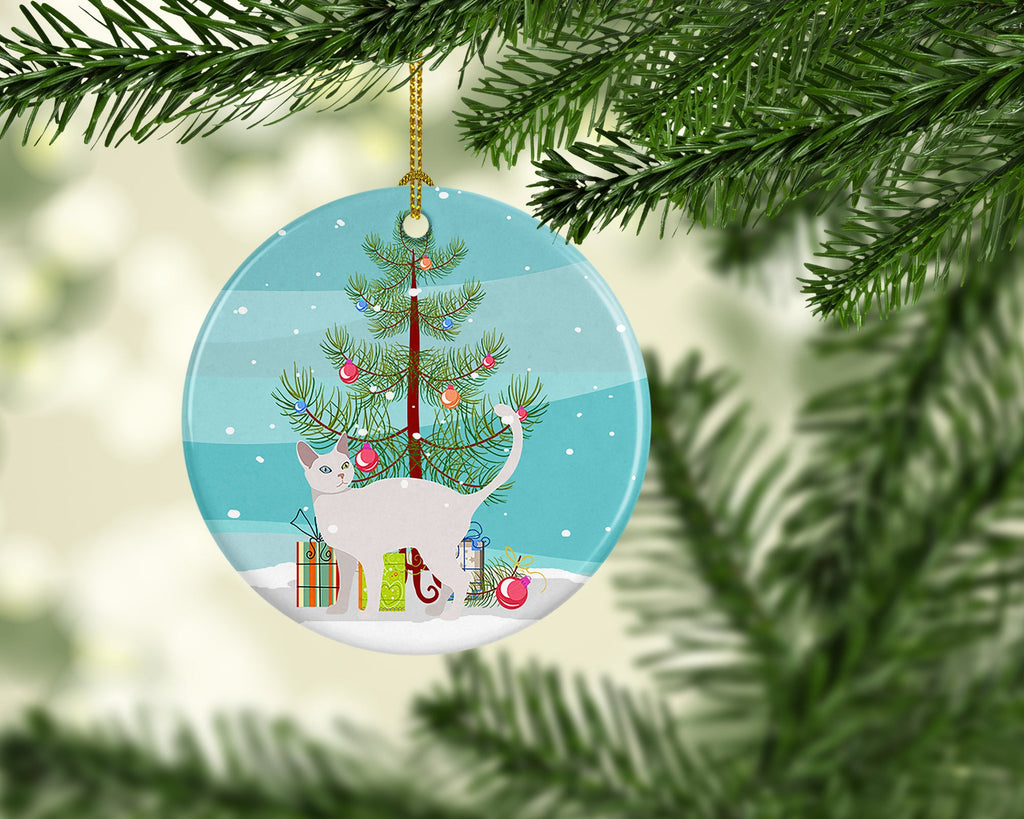 Khao Manee Cat Christmas Ceramic Ornament