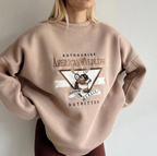 American Retro Fawn Cartoon Women's Loose Sweater