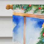Basset Hound Christmas House Flag