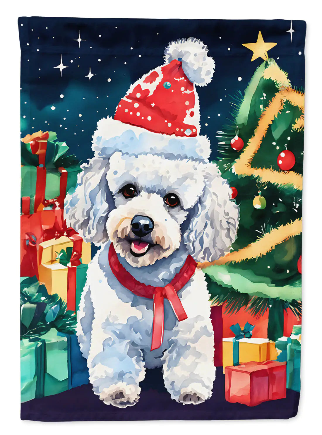 Poodle Christmas Garden Flag