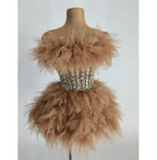 Layered Lace Rhinestone Corset Skirt