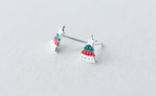 Silver Christmas Tree Earrings for Women E4315