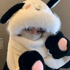 Cute Dog Winter Fleece Hat Scarf and Gloves Set