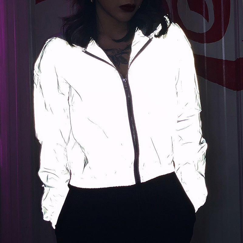 Slim Reflective Hooded Jacket for Women