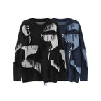Original Retro Dark Knitted Lazy Sweater