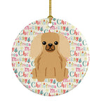 Merry Christmas Pekingese Fawn Sable Ceramic Ornament