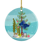 Veiltail Goldfish Merry Christmas Ceramic Ornament