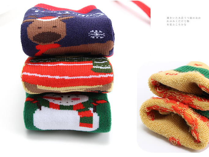 Kids' Christmas Thick Cotton Cartoon Baby Socks
