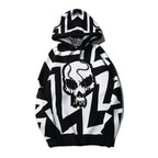 Punk Skull Oversized Knitted Sweater for Men and Women